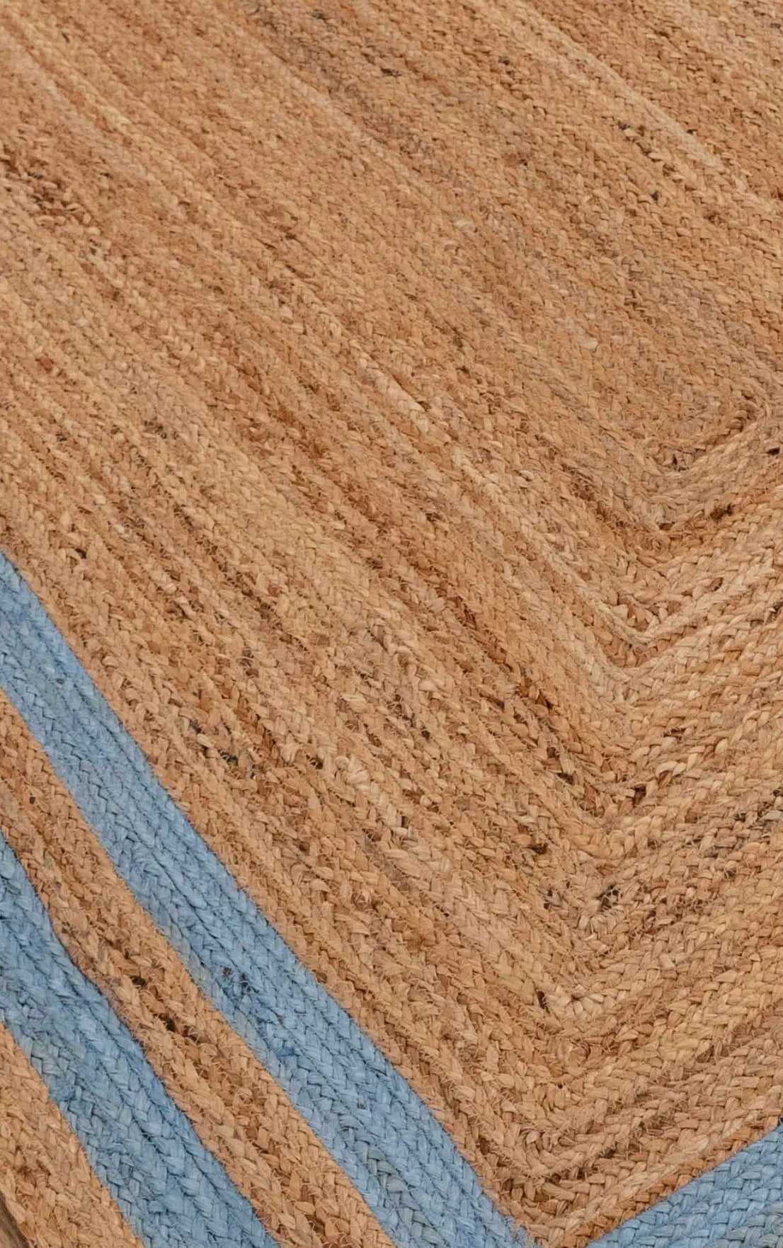 Rectangle Jute with Classic Blue Border - Milagro Collective