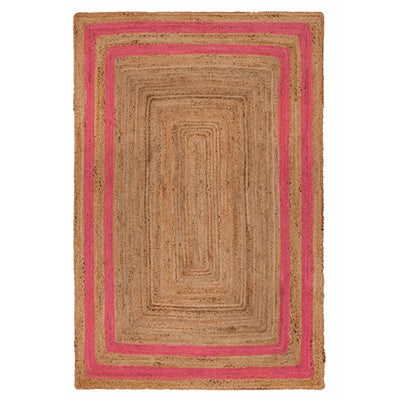 Rectangle Jute with Pink Border - Milagro Collective