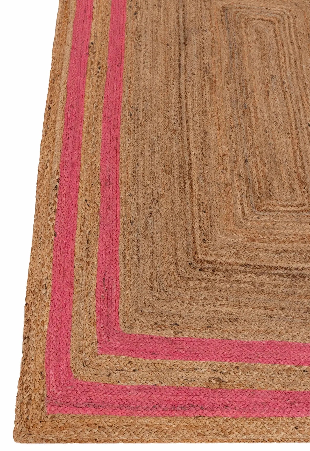 Rectangle Jute with Pink Border - Milagro Collective