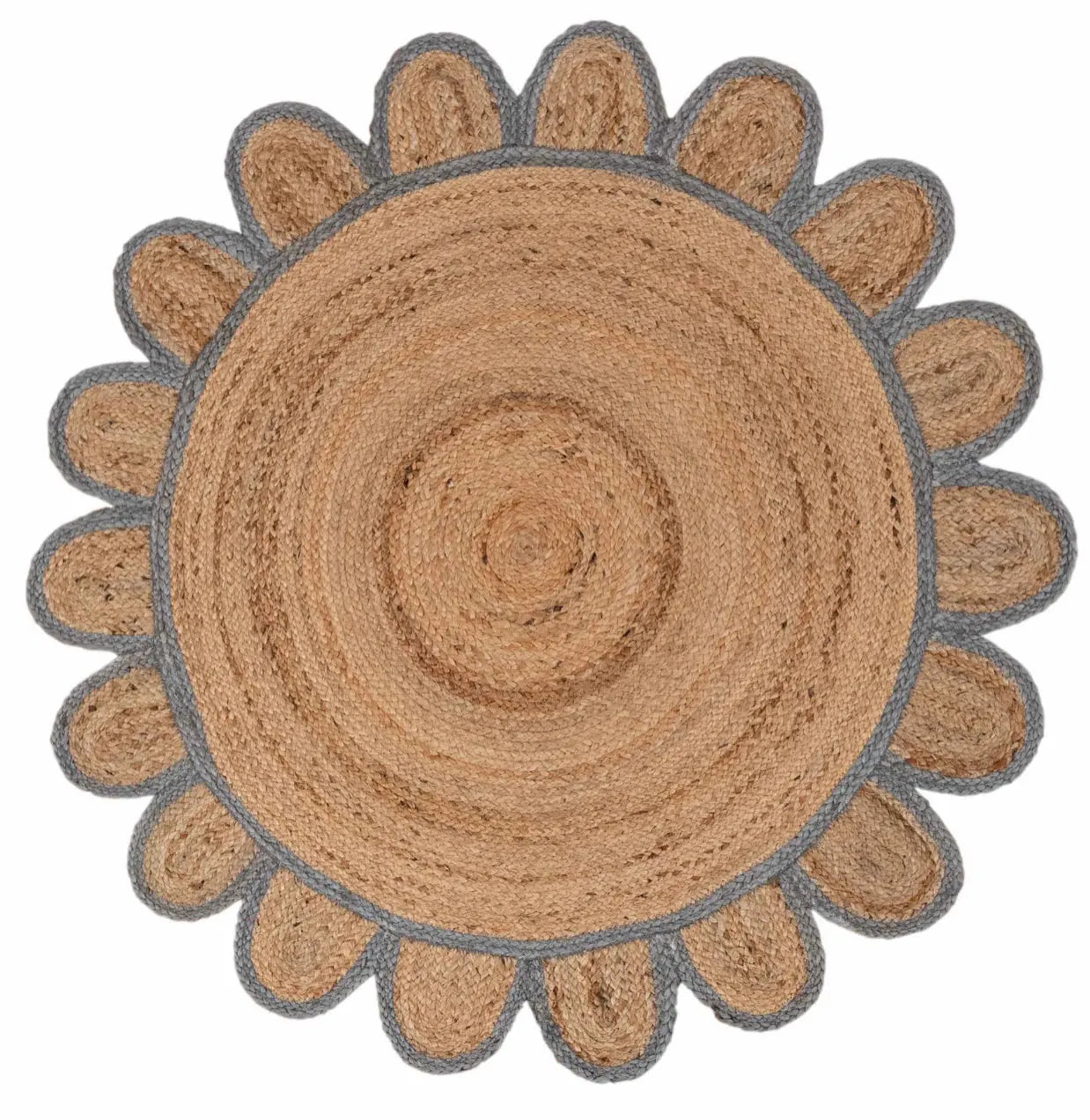Scallop Jute with Gray Border - Milagro Collective