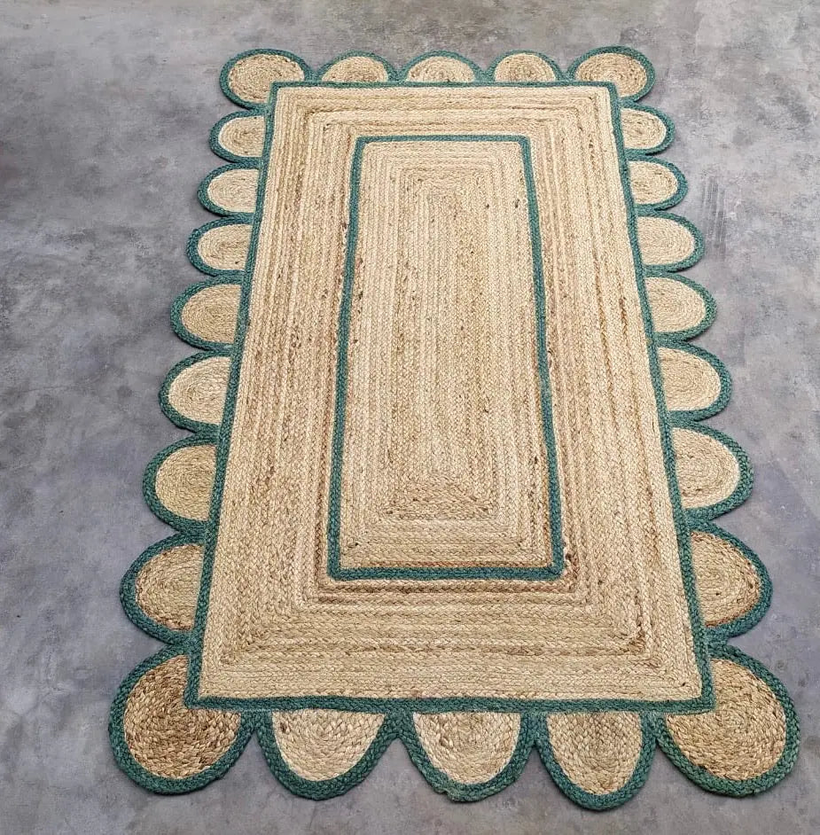 Scallop Jute with Hunter Border - Milagro Collective