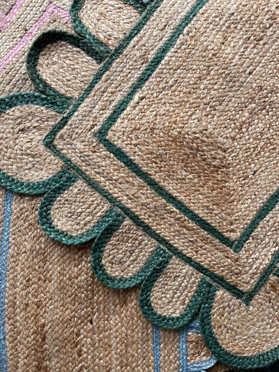 Scallop Jute with Hunter Border - Milagro Collective