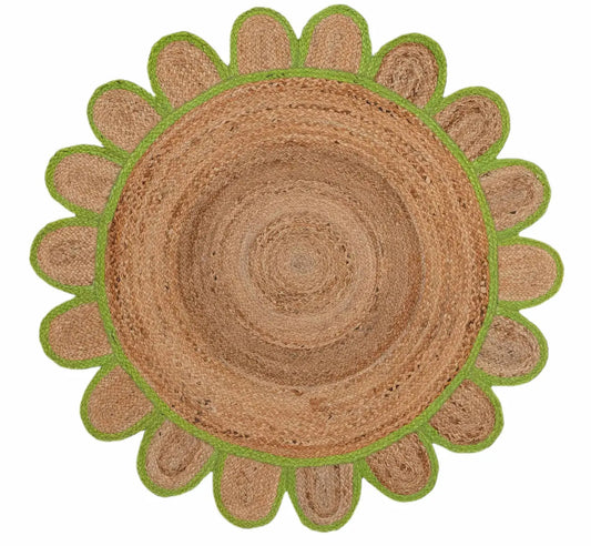 Scallop Jute with Lime Border - Milagro Collective