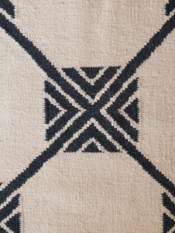 Navy Four Corners Flatweave Dhurrie