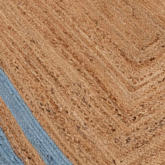 Rectangle Jute with Classic Blue Border - Milagro Collective