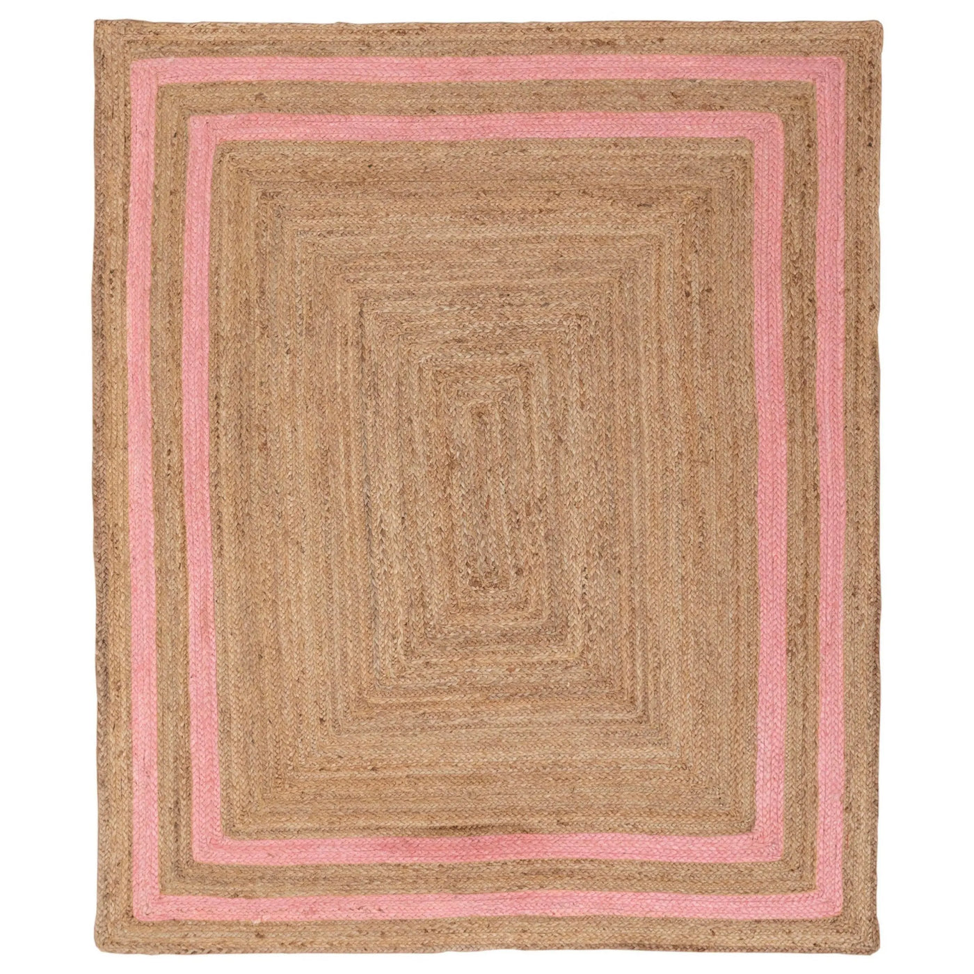 Rectangle Jute with Light Pink Border - Milagro Collective