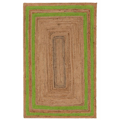 Rectangle Jute with Lime Border - Milagro Collective