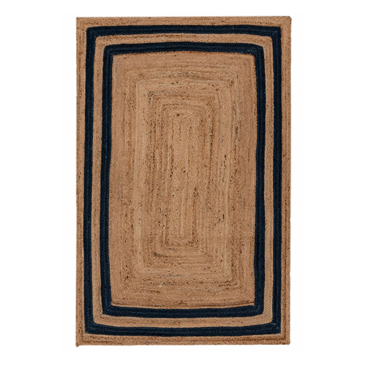 Rectangle Jute with Navy Border - Milagro Collective