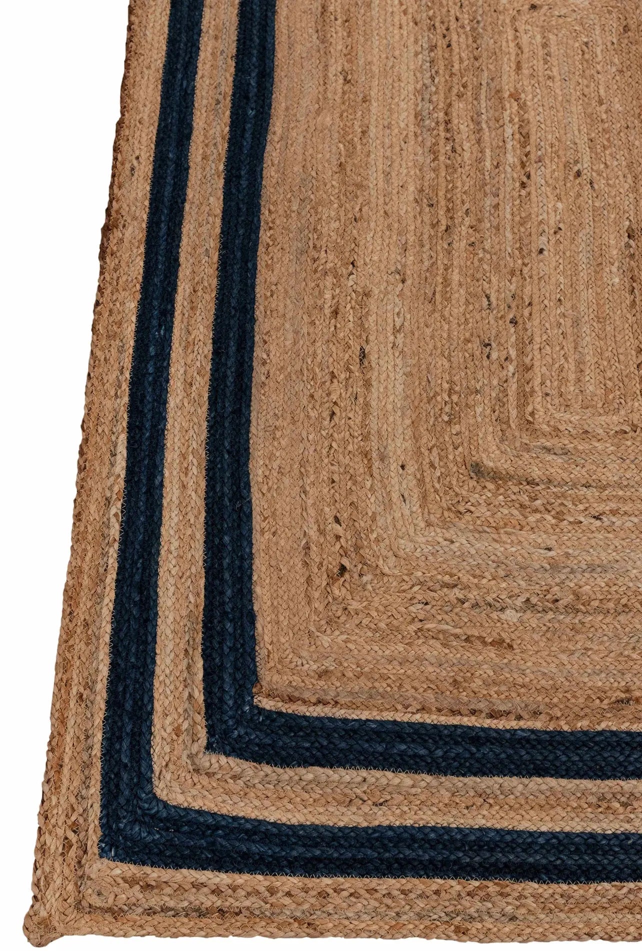 Rectangle Jute with Navy Border - Milagro Collective