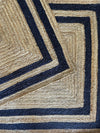 Rectangle Jute with Navy Border - Milagro Collective