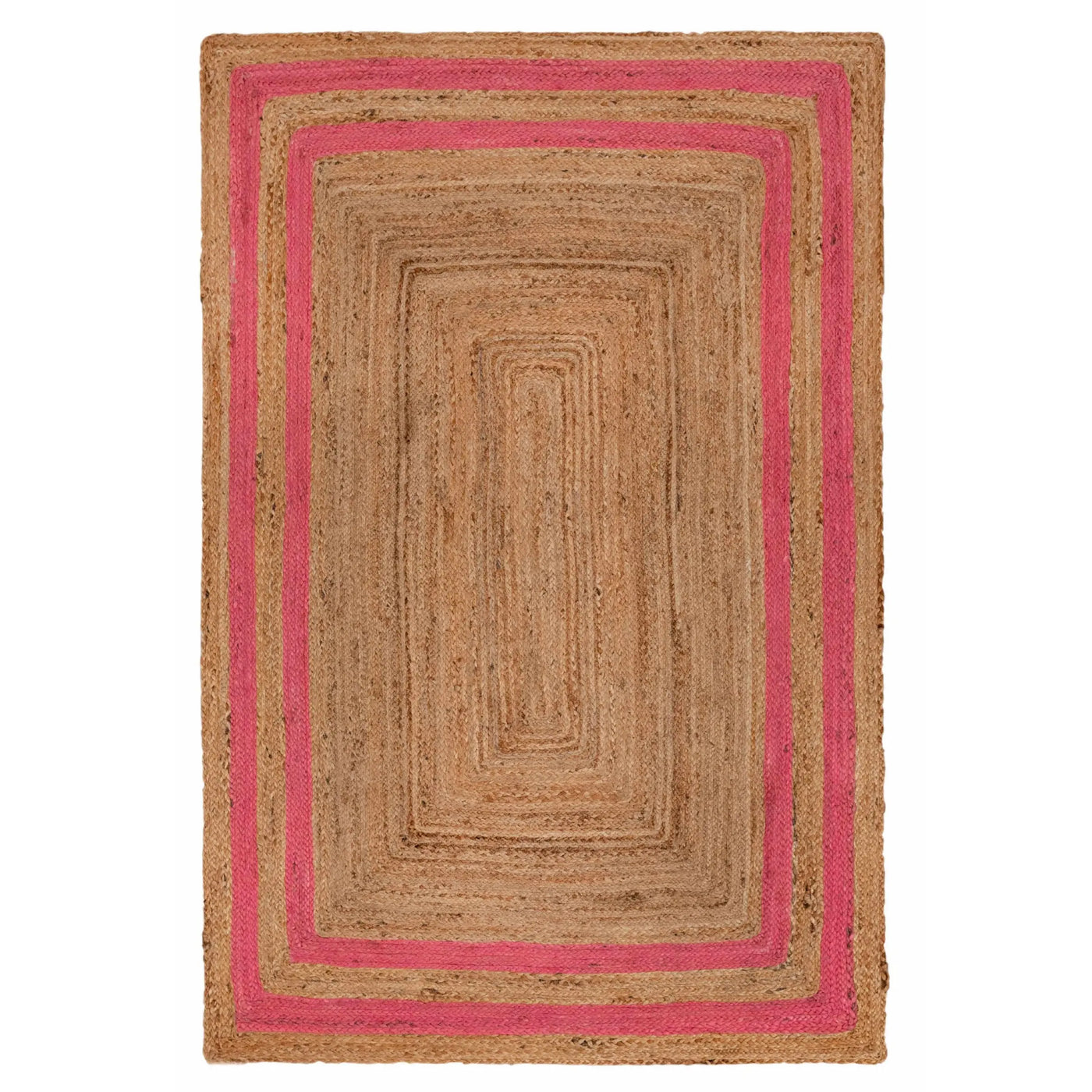 Rectangle Jute with Pink Border - Milagro Collective