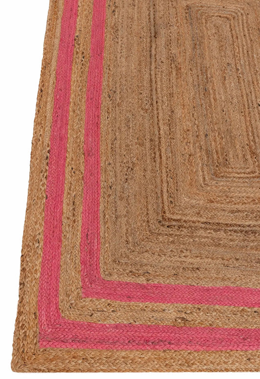 Rectangle Jute with Pink Border - Milagro Collective