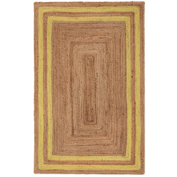 Rectangle Jute with Yellow Border - Milagro Collective