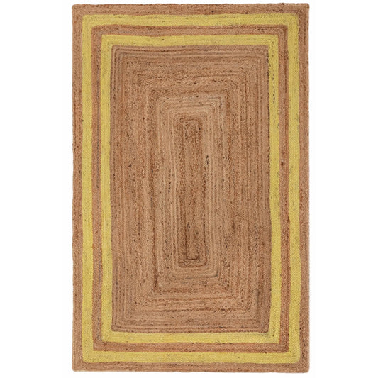 Rectangle Jute with Yellow Border - Milagro Collective