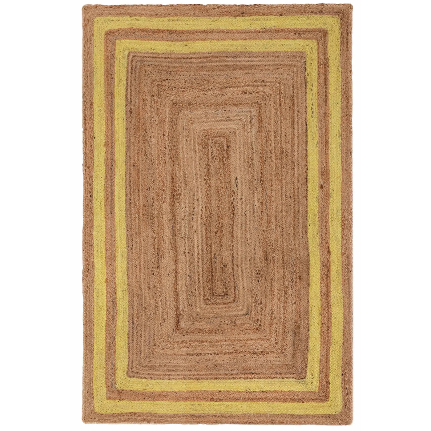 Rectangle Jute with Yellow Border - Milagro Collective