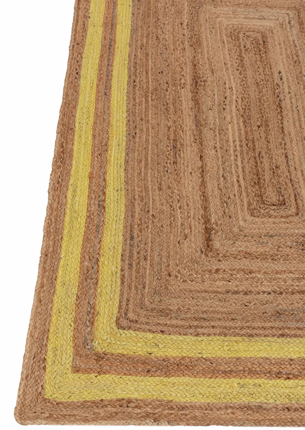 Rectangle Jute with Yellow Border - Milagro Collective