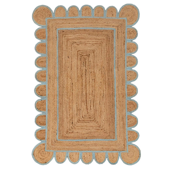 Scallop Jute with Baby Blue Border - Milagro Collective
