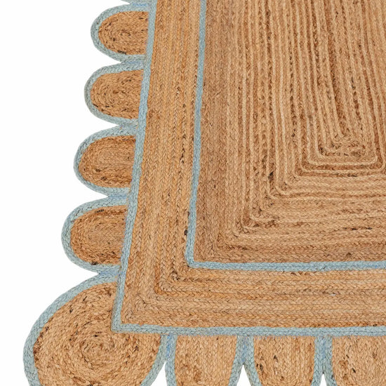 Scallop Jute with Baby Blue Border - Milagro Collective