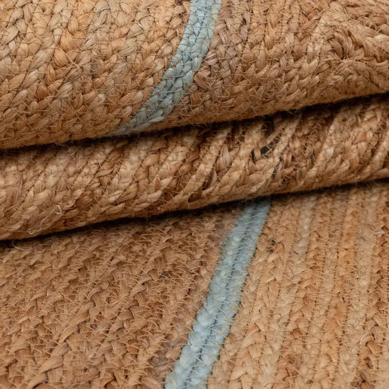 Scallop Jute with Baby Blue Border - Milagro Collective