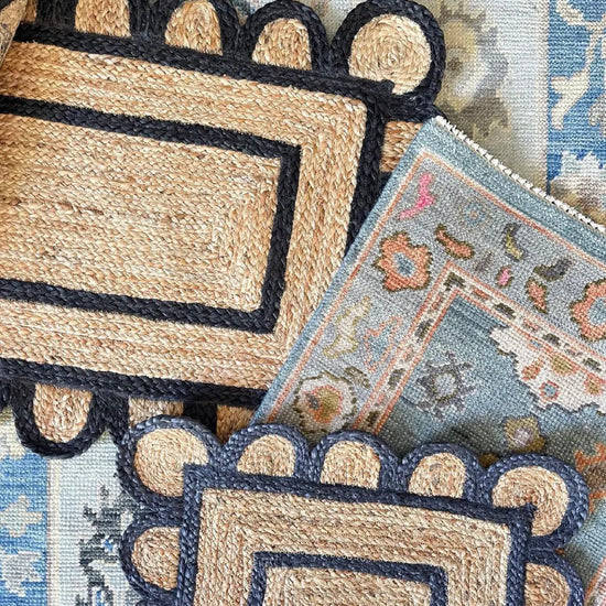 Scallop Jute with Black Border - Milagro Collective