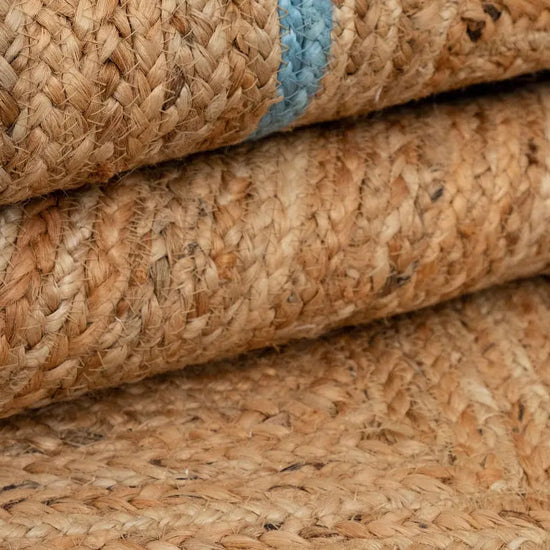 Scallop Jute with Blue Border - Milagro Collective