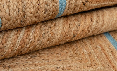 Scallop Jute with Blue Border - Milagro Collective