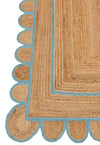 Scallop Jute with Blue Border - Milagro Collective