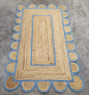 Scallop Jute with Blue Border - Milagro Collective