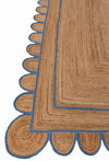 Scallop Jute with Classic Blue Border - Milagro Collective