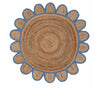Scallop Jute with Classic Blue Border - Milagro Collective