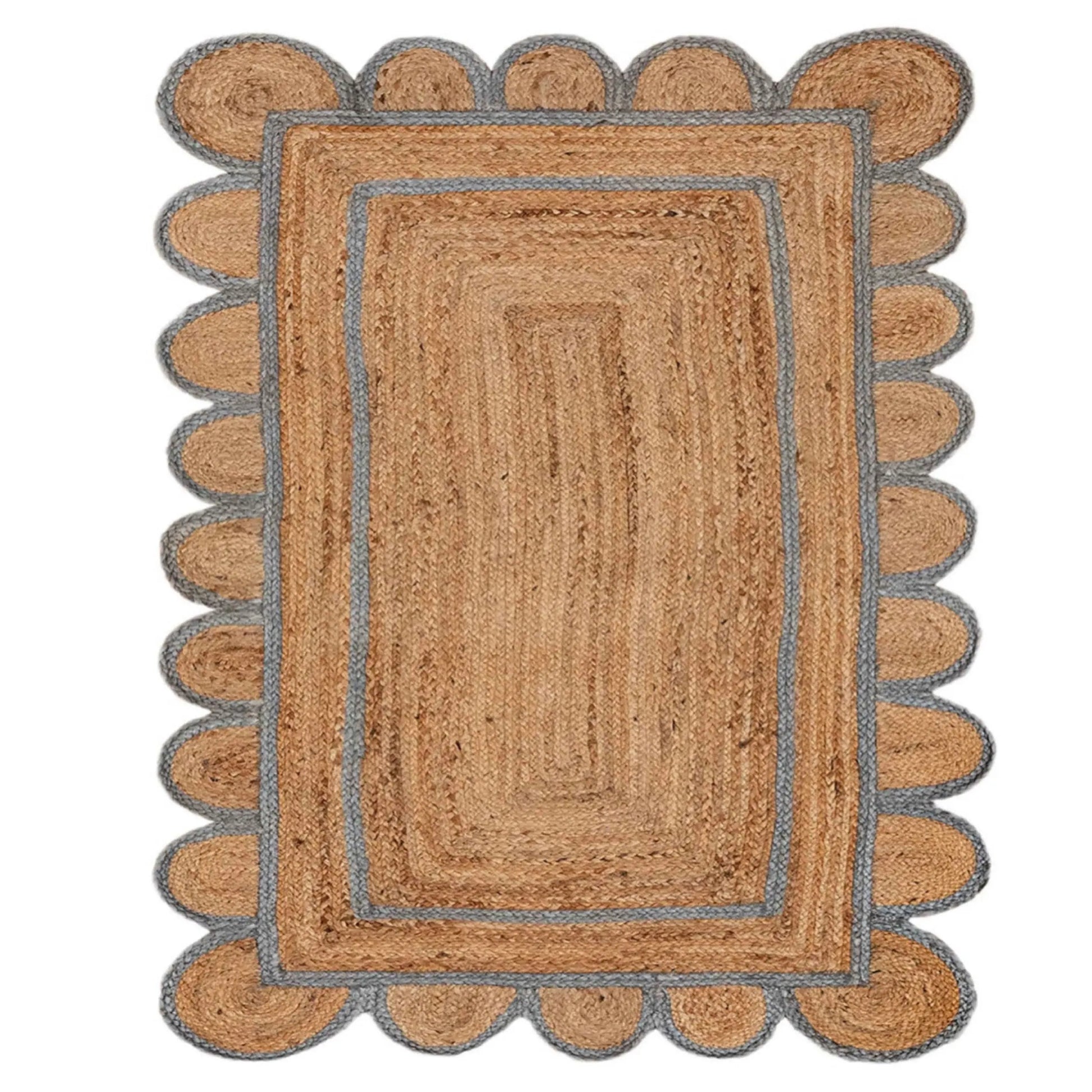 Scallop Jute with Gray Border - Milagro Collective