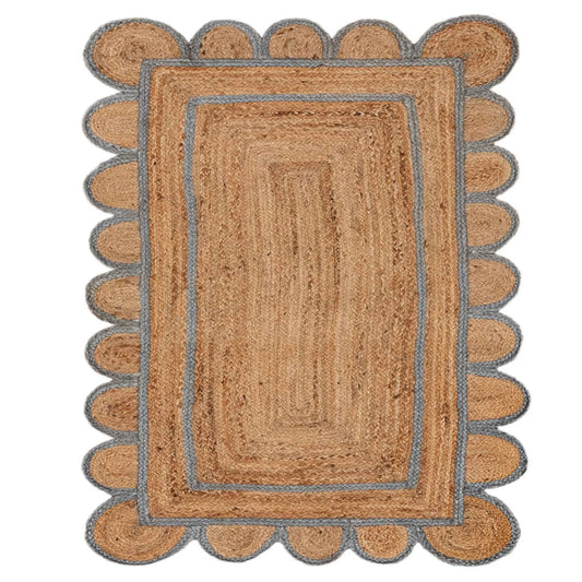 Scallop Jute with Gray Border - Milagro Collective