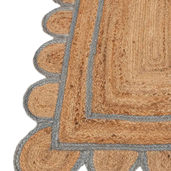 Scallop Jute with Gray Border - Milagro Collective