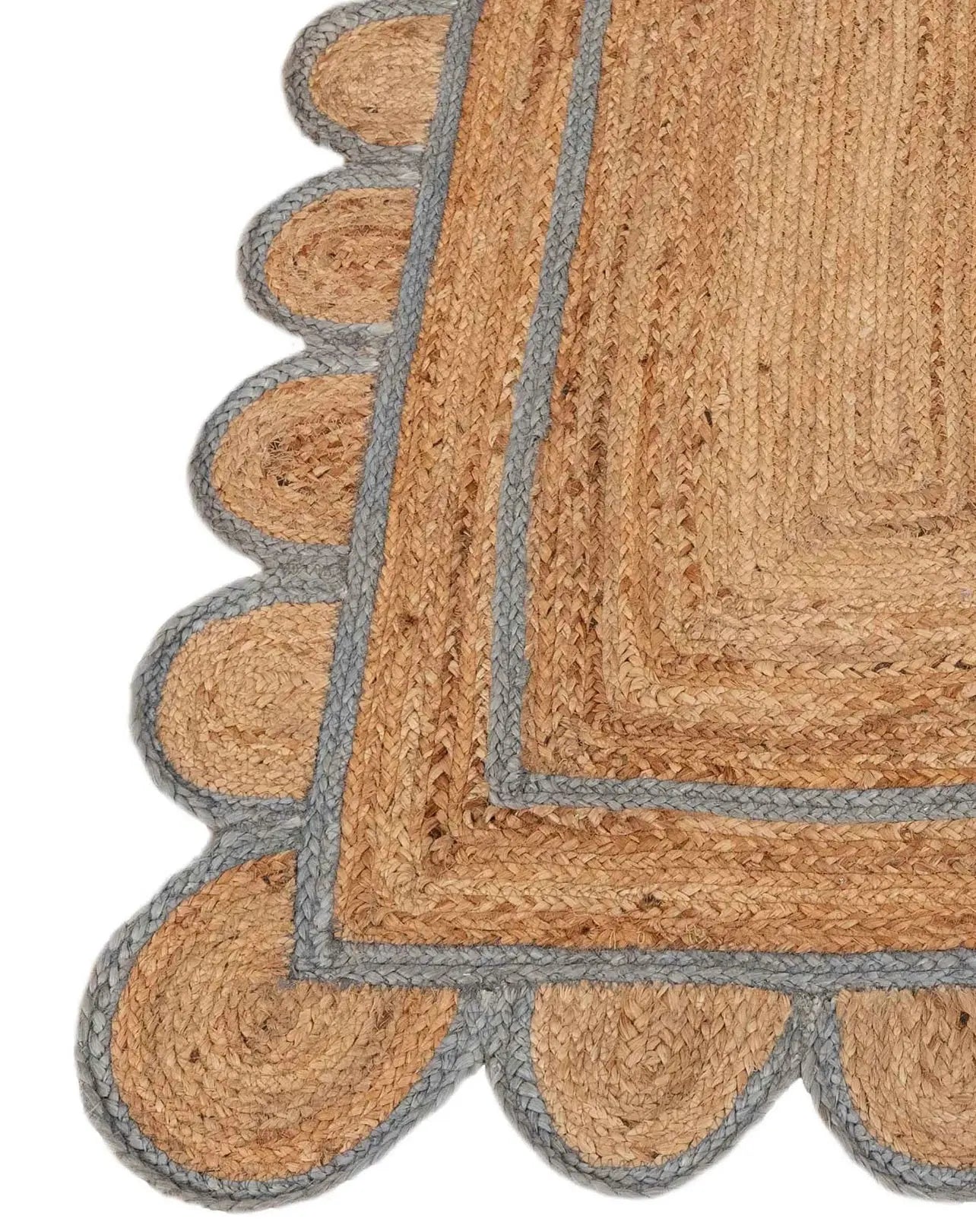 Scallop Jute with Gray Border - Milagro Collective