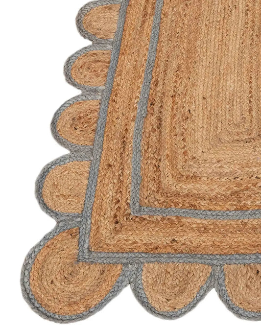 Scallop Jute with Gray Border - Milagro Collective