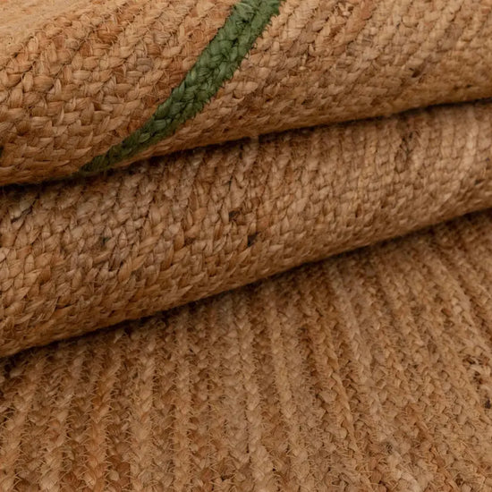 Scallop Jute with Green Border - Milagro Collective