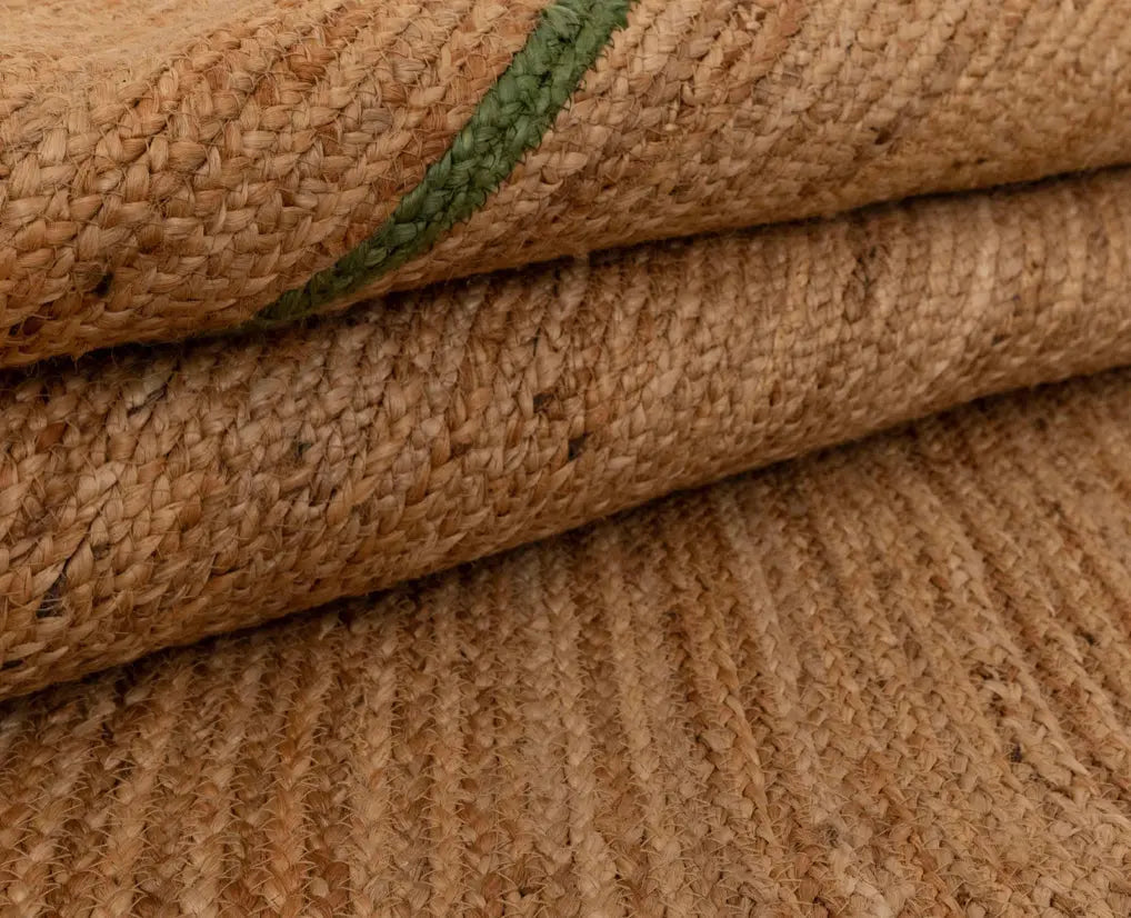 Scallop Jute with Green Border - Milagro Collective
