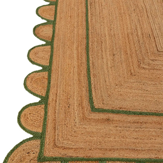 Scallop Jute with Green Border - Milagro Collective