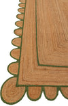 Scallop Jute with Green Border - Milagro Collective