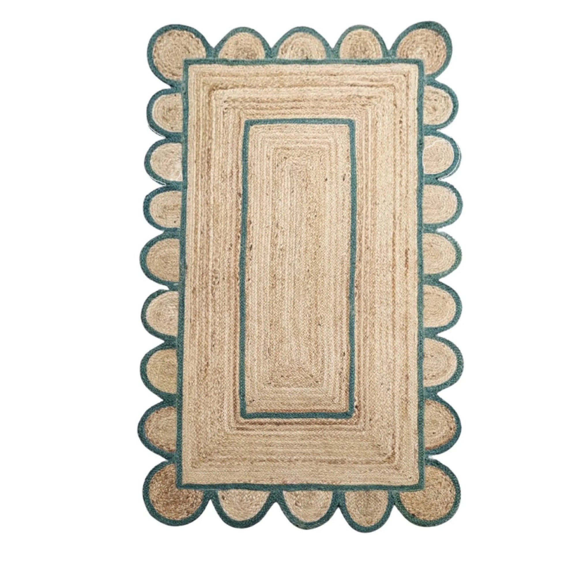 Scallop Jute with Hunter Border - Milagro Collective