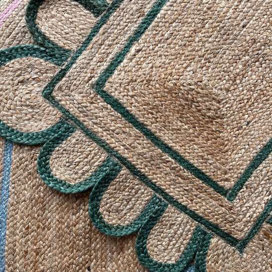 Scallop Jute with Hunter Border - Milagro Collective