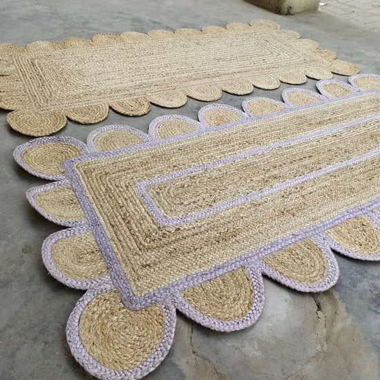 Scallop Jute with Lavender Border - Milagro Collective