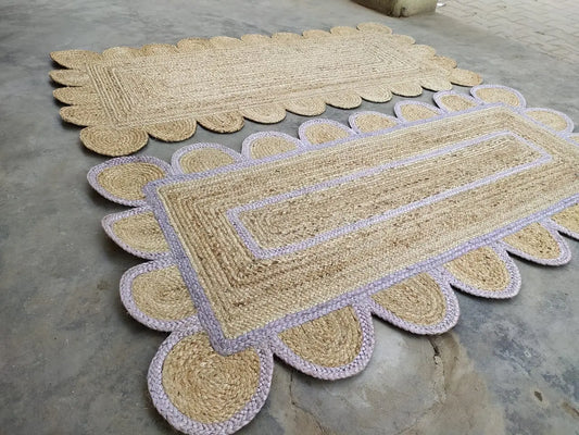 Scallop Jute with Lavender Border - Milagro Collective