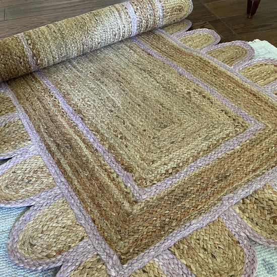 Scallop Jute with Lavender Border - Milagro Collective