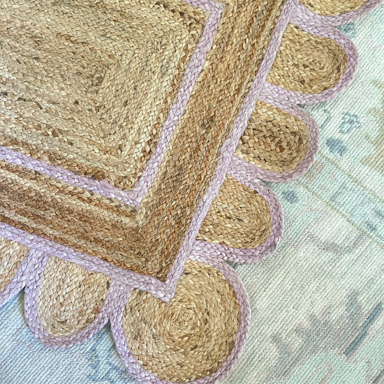 Scallop Jute with Lavender Border - Milagro Collective