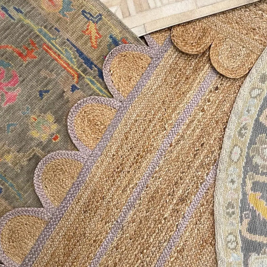 Scallop Jute with Lavender Border - Milagro Collective