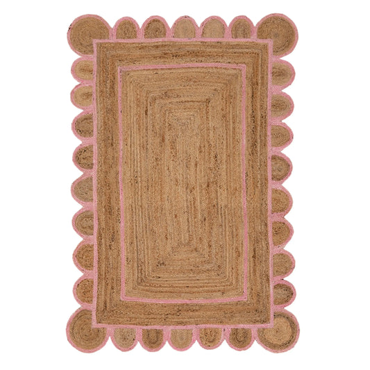 Scallop Jute with Light Pink Border - Milagro Collective