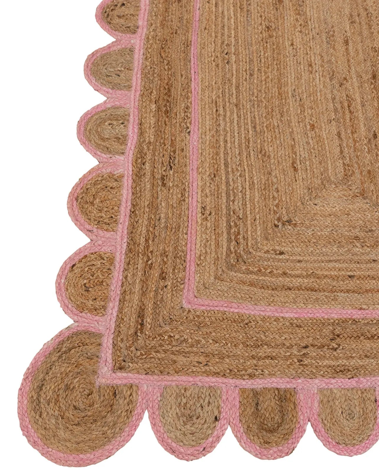 Scallop Jute with Light Pink Border - Milagro Collective