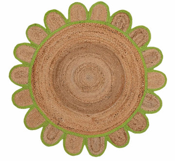 Scallop Jute with Lime Border - Milagro Collective