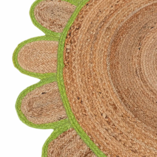 Scallop Jute with Lime Border - Milagro Collective
